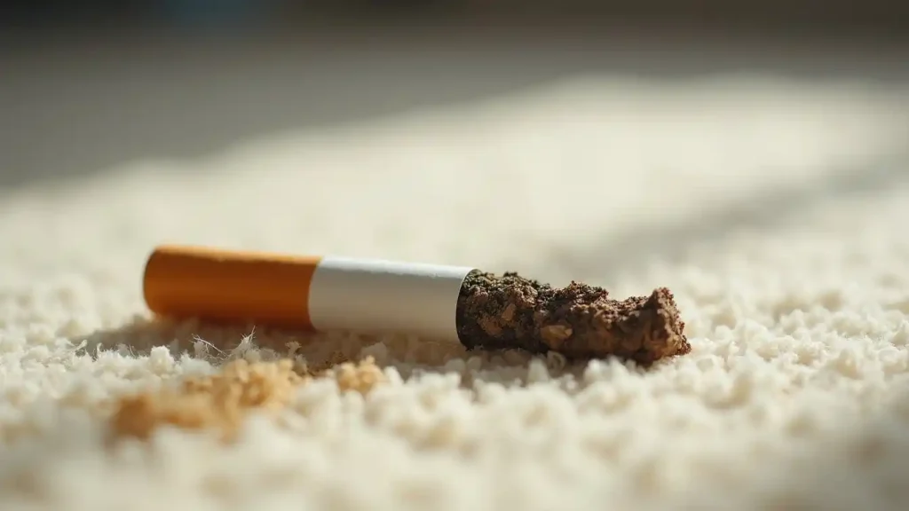 how to repair cigarette burn in carpet