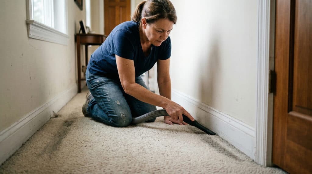 How do you prevent black edges on carpet