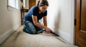 How do you prevent black edges on carpet